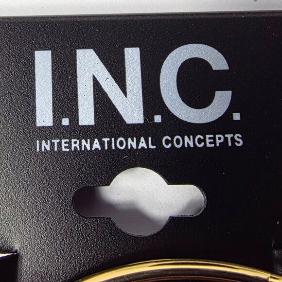 INC 70 mm gold Tone Hoop Earrings for Peirced Ears - Picture 4 of 6